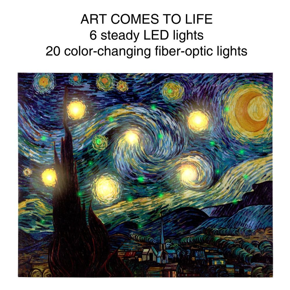 Van Gogh LED Fiber Optic Lighted Wall Art Canvas